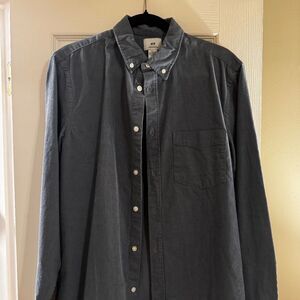 Denim colored button down shirt